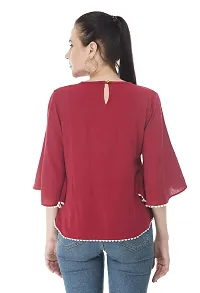 Sei Bello Women Regular Fit Solid Casual Tops (XX-Large, Maroon)-thumb3