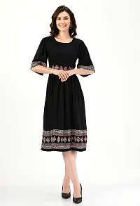 Sei Bello Dresses for Women A-Line Midi Dress Black Casual Knee Length Dress (XX-Large)-thumb4