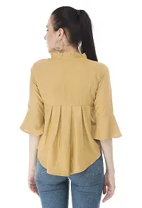 Women Regular Fit Rayon Peplum Tops (Large, Beige)-thumb4