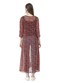 Sei Bello Women's Chiffon Long Shrug/Women's Top (Large, Maroon)-thumb3