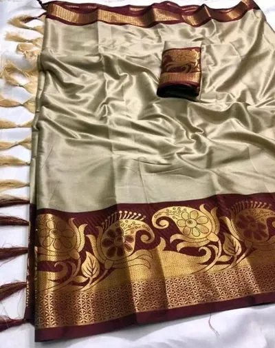 New Beautiful Cotton Silk Jacquard Sarees with Blouse Piece