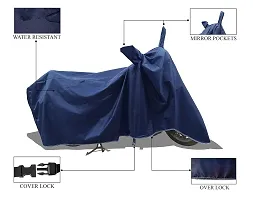 STYXER :-  Bullet Two Wheeler Motercycle Bike and Scooty  Cover with Water-Resistant and Dust Proof Premium 190T Fabric_Navy Blue-thumb1