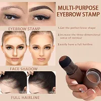 Natural Hairline 1PCS Powder Stick With 2PCS Draw Eyebrows Hair Shadow  Root Touch Up Powder, Waterproof Hair Shading Sponge Pen Hair Filler Powder for Cover Hair Touch-Up, Thin Hair (Black)-thumb3
