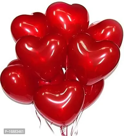 Geniq Balloons Red Happy Valentine's Day Heart Shape Foil Balloon Birthday Party and Festival Celebration Party Decoration Items (Pack of 50)