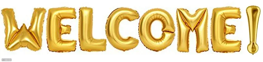 The Party Shopers Welcome Letter Foil Balloon/ Anniversary Party Decoration Items ( 7 Letters) - Golden