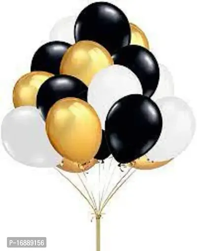 Arnav Traders Presents Black White  Golden Latex Balloons Party Decoration Items Kit Balloon For Boys And Girls . Black Golden  White Balloons For all Occasions ( Pack of 60 )-thumb4