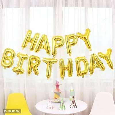 Popcitydecor Happy Birthday Gold Foil Balloon Banner of 13 Alphabets For Birthday Party Decoration Generic