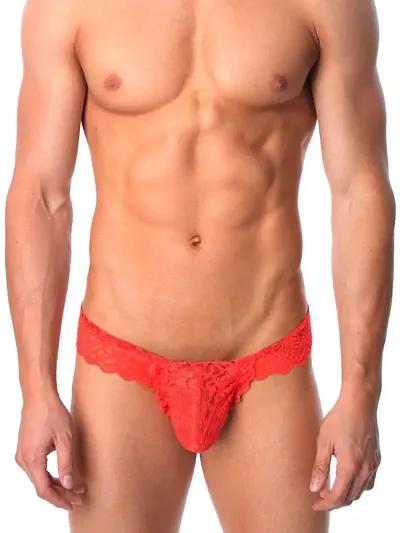 Lace Self Pattern Low-rise Brief For Men