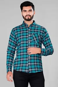 Ananta Enterprise Mens Wear Pure Cotton Checks Printed Blue Color Shirt |Shirt formen,Mens wearshirt,Printed Shirt,Shirt,Shirt for Daily (L, Blue)-thumb1