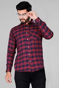 Ananta Enterprise Mens Wear Pure Cotton Checks Printed Blue Color Shirt |Shirt formen,Mens wearshirt,Printed Shirt,Shirt,Shirt for Daily (L, Maroon)-thumb4