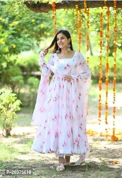 Stylish Pink georgette gown For Women