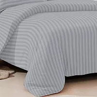 Comfortable Grey Cotton Blend Double 1 Bedsheet + 2 Pillowcovers-thumb2