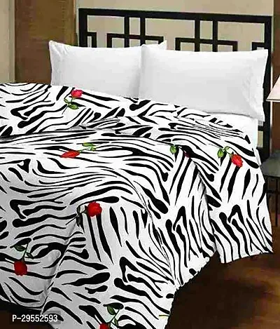 Comfortable White Cotton Blend Double 1 Bedsheet + 2 Pillowcovers-thumb0