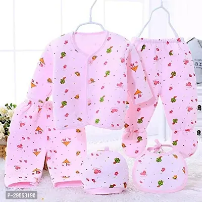 Stylish Pink Cotton Clothing Set-thumb0