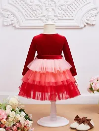 Girls Stylish Red Fit and Flared Dress-thumb2
