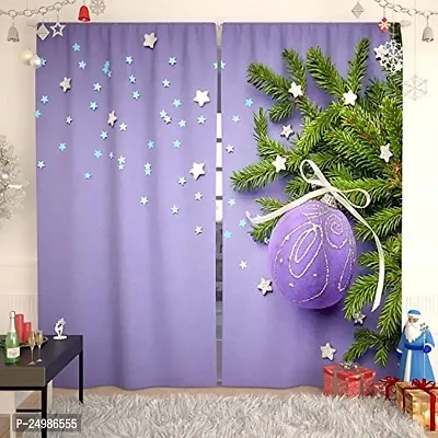 D4C 3D Stars Digital Printed Polyester Fabric Curtains for Bed Room, Living Room Kids Room Color Purple Window/Door/Long Door (D.N.796)