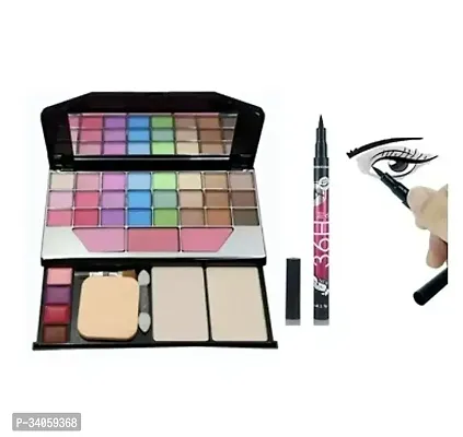 Tya Makeup Kit Eyeshadow 6155 with 36h Eyeliner Black 1pc Makeup Combo-thumb0