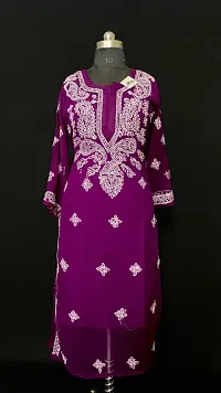 A-Line Magenta  Georgette Kurta For Women-thumb2