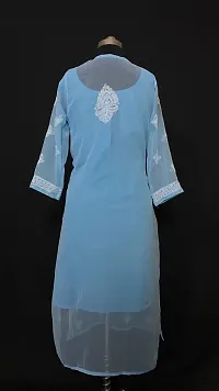 A-Line Blue  Georgette Kurta For Women-thumb2