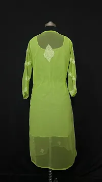 A-Line Green  Georgette Kurta For Women-thumb1