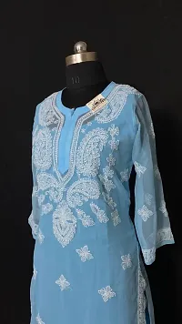 A-Line Blue  Georgette Kurta For Women-thumb1