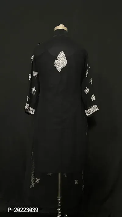 A-Line Black  Georgette Kurta For Women-thumb3