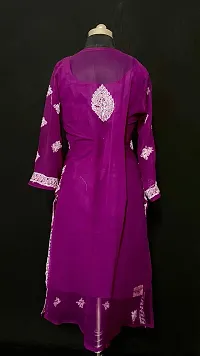 A-Line Magenta  Georgette Kurta For Women-thumb1