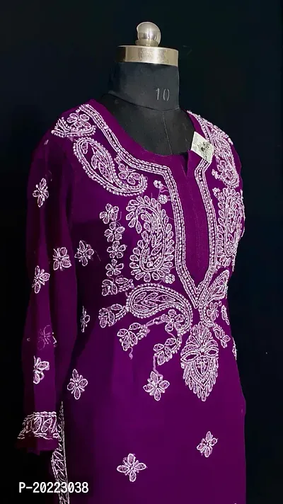 A-Line Magenta  Georgette Kurta For Women