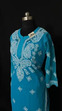 A-Line Blue  Georgette Kurta For Women-thumb1