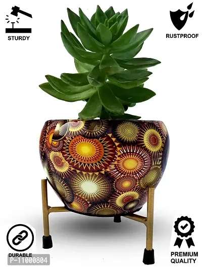 R Ayurveda Copper Designer Indoor Plant Pots with Stand - Table Top Decorative Metal Plant Pots for Living Room, Balcony and Garden Gift Pot-thumb4