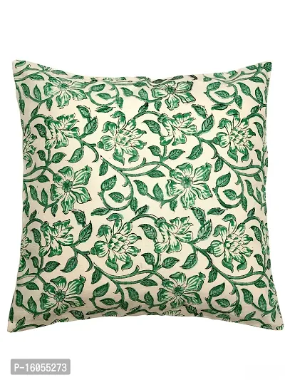 Light Green 100% Cotton Cushion Cover-thumb0