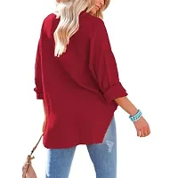 PINKHUB Womens Button Down Shirts Casual Long Sleeve V Neck Collared Blouses Tops with Pocket-thumb1