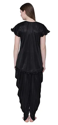 PINKHUB Top  Patiala Pyjama Night Suit for Women Free Size (Color-Black)-thumb1