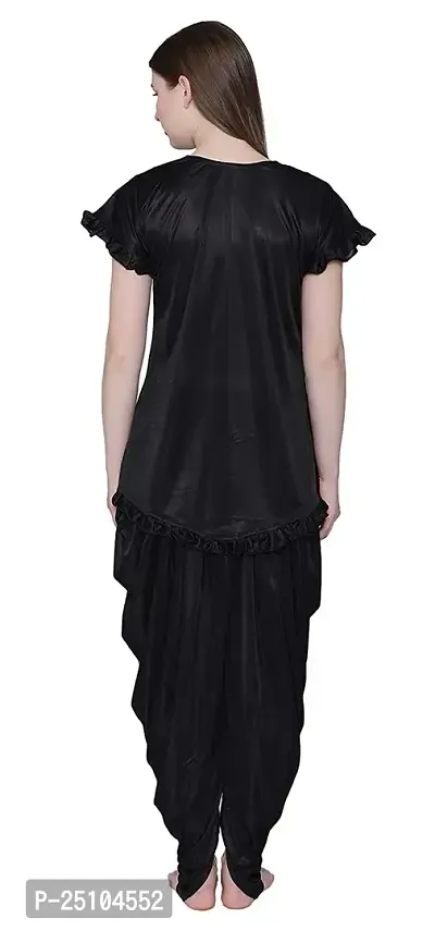 PINKHUB Top  Patiala Pyjama Night Suit for Women Free Size (Color-Black)-thumb2