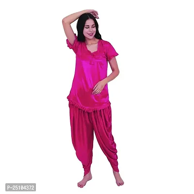 pink hub Women'sTop  Patiala Pyjama Night Suit Colour-Pink-thumb0