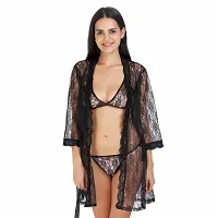 pink hub Women Robe and Lingerie Set-thumb1