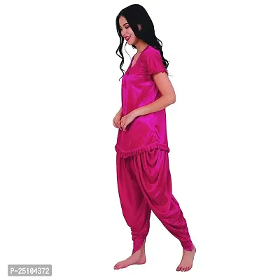 pink hub Women'sTop  Patiala Pyjama Night Suit Colour-Pink-thumb3