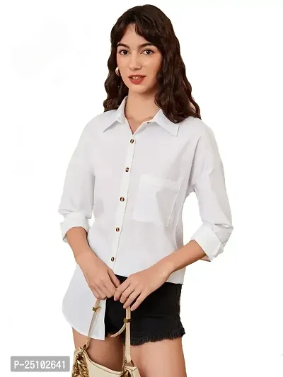 PINKHUB Womens Button Down Shirts Casual Long Sleeve V Neck Collared Blouses Tops with Pocket