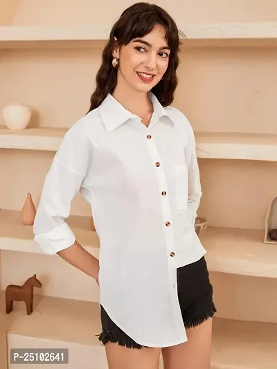 PINKHUB Womens Button Down Shirts Casual Long Sleeve V Neck Collared Blouses Tops with Pocket-thumb3