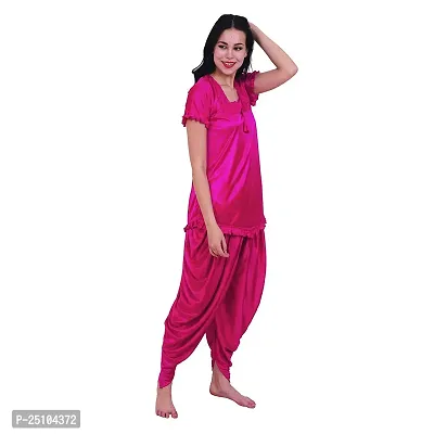 pink hub Women'sTop  Patiala Pyjama Night Suit Colour-Pink-thumb4