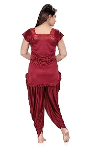 PINKHUB Top  Patiala Pyjama Night Suit for Women (Color-Maroon)-thumb1