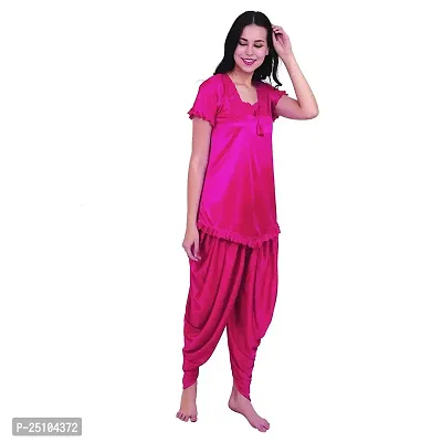 pink hub Women'sTop  Patiala Pyjama Night Suit Colour-Pink-thumb2