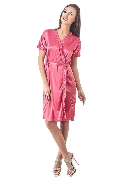 pink hub Women Babydoll Robe Free Size