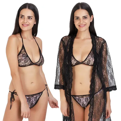 hub Women Robe and Lingerie Set