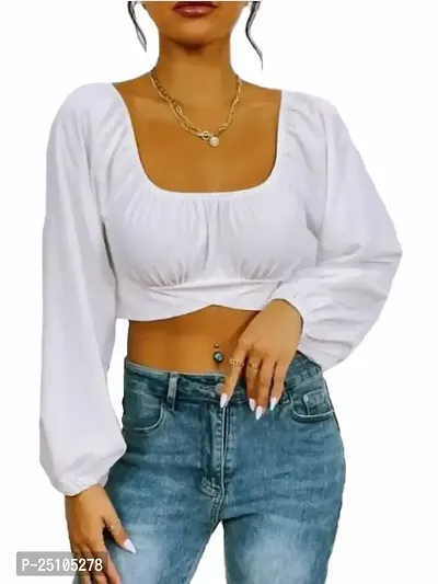 PINKHUB Casual Western Stylish Crop Top for Women/Girls-thumb0