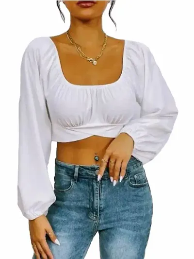 PINKHUB Casual Western Stylish Crop Top for Women/Girls