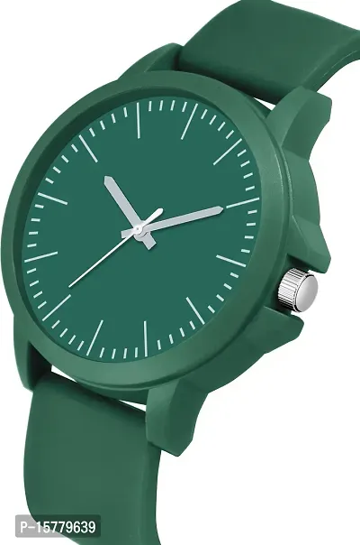 Stylish Green Leather Analog Watches For Men-thumb2