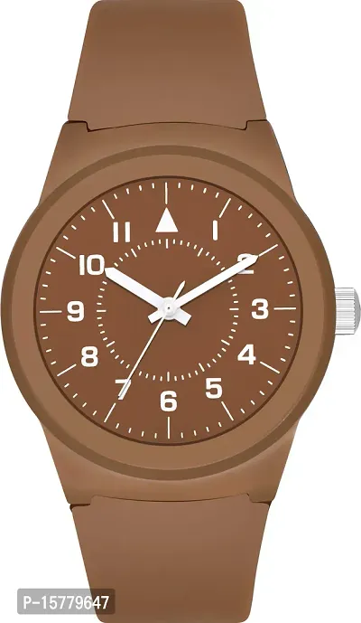 Stylish Brown Leather Analog Watches For Men-thumb0