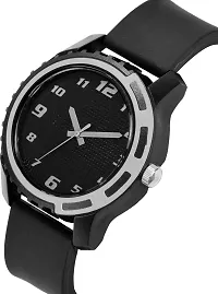 Stylish Grey Leather Analog Watches For Men-thumb1