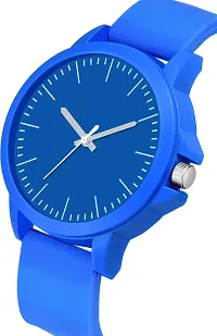 Stylish Blue Leather Analog Watches For Men-thumb1